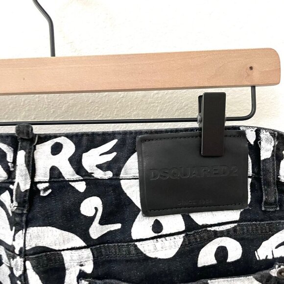 DSQUARED2 D2 Pop 80's Wash Bro Jeans Graffiti Size 46 - Picture 5 of 9